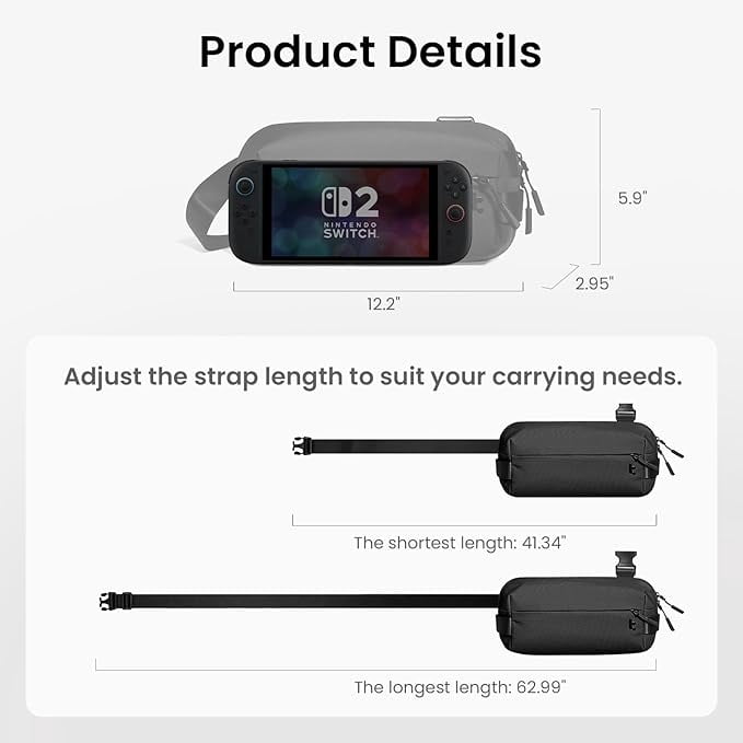 tomtoc 3L Compact EDC Sling Bag, Chest Shoulder Crossbody Sling Daypack for Men Women, Water-resistant Lightweight Everyday Carry Casual Pack for Nintendo Switch 2, Tactical, Travel, Work, Gym, Sport