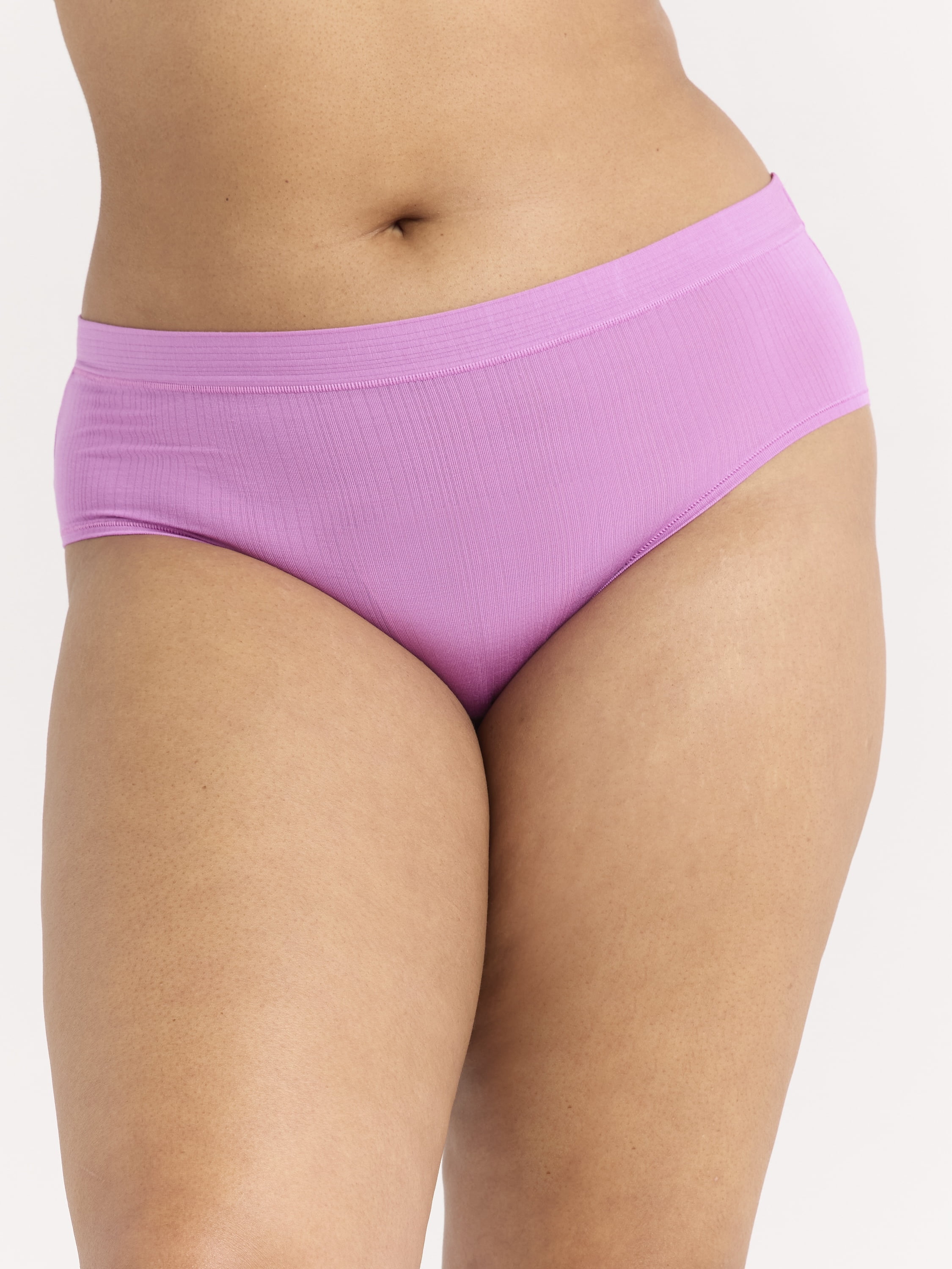 Joyspun Women's Ribbed Modal Hipster Panties, 3-Pack, Sizes XS-3XL