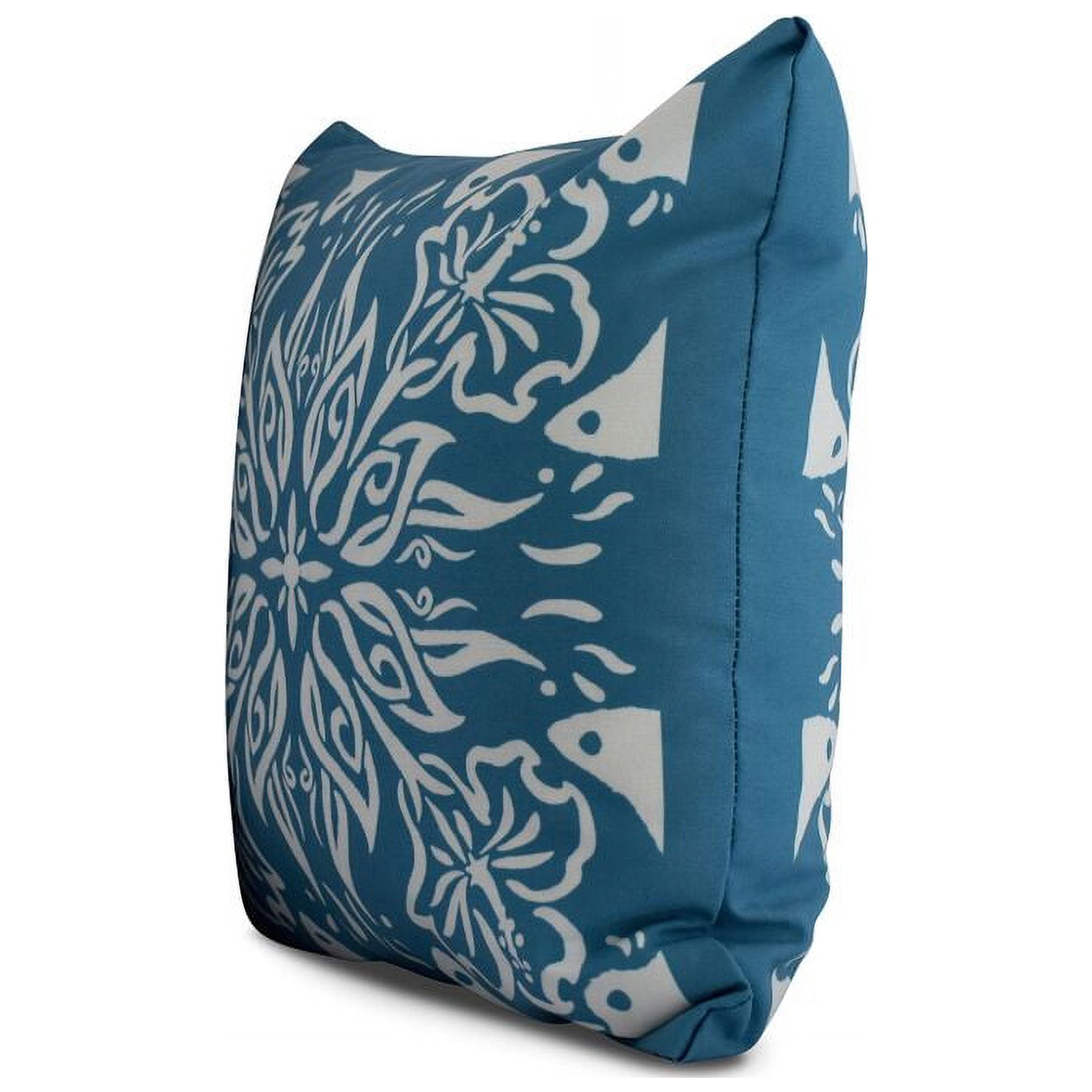 Simply Daisy, 18 x 18 Inch, Cuban Tile 3, Geometric Print Pillow, Teal