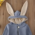 thumbnail image 6 of Toddler Baby Boys Girls Romper Long Sleeve Rabbit Ear Zipper Hooded Jumpsuit Outfits Fall Winter Clothes, 6 of 7