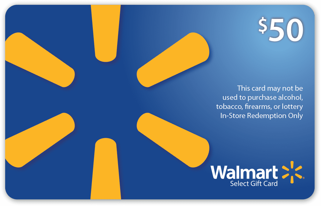 Charitable $50 Walmart Gift Card (Alcohol/Tobacco/Lottery/Firearms Prohibited)