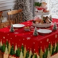 thumbnail image 2 of Christmas Tablecloth, Red Merry Christmas Tree Tablecloth, Christmas Tableware Home Decor, 60 x 60 inch, Polyester, 2 of 6
