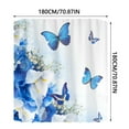 thumbnail image 3 of Miyuadkai Rideau de Douche! Rideau de Douche Papillon, Extra Long, Doublure en Lin, Rideaux de Douche Monogramme, Rideau de Douche avec 12 Crochets, 3 of 7