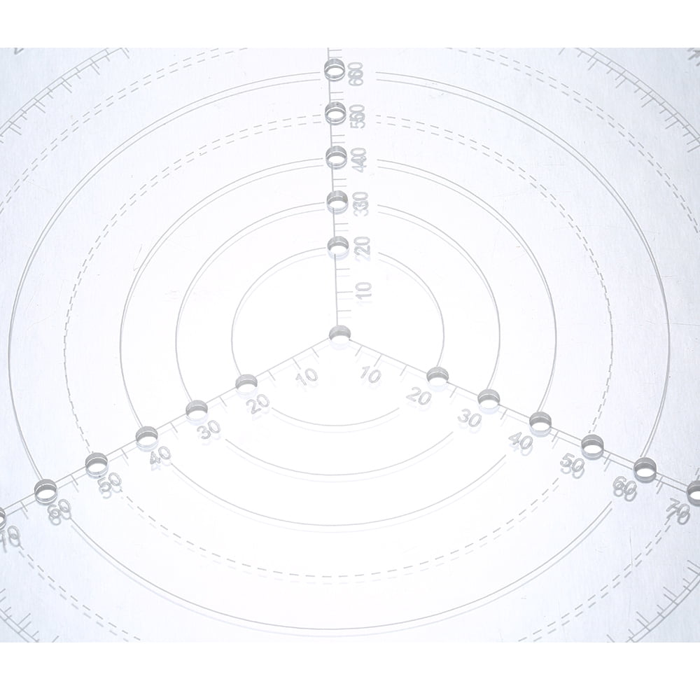 Boussole De Recherche De Centre Rond 12 Pouces - Acrylique Transparent, Précision 1°, Pour Tournage Bois