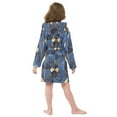 thumbnail image 4 of FORMRS Niños Bathrobe Unisex Hooded Robe Soft Plush Pajamas Sleepwear, Size 10-12T, Blue Geometric Pattern, 4 of 7
