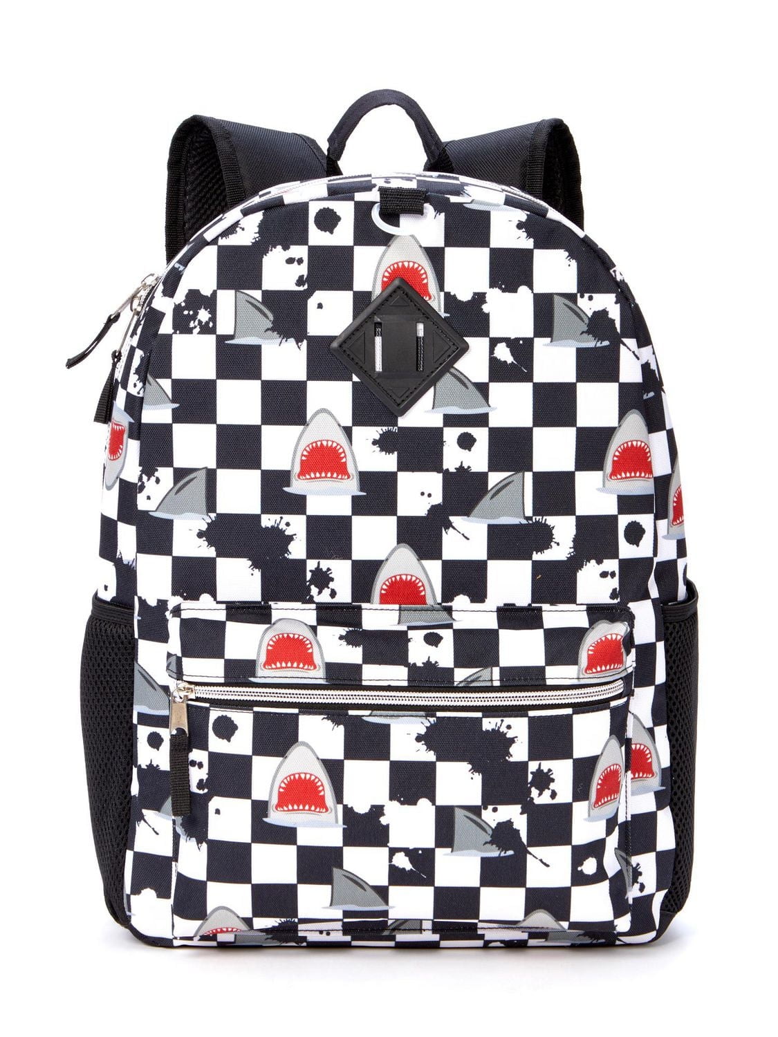 Schoolyard Vibes 3pc Backpack Set, CHECKERD SHARK SET