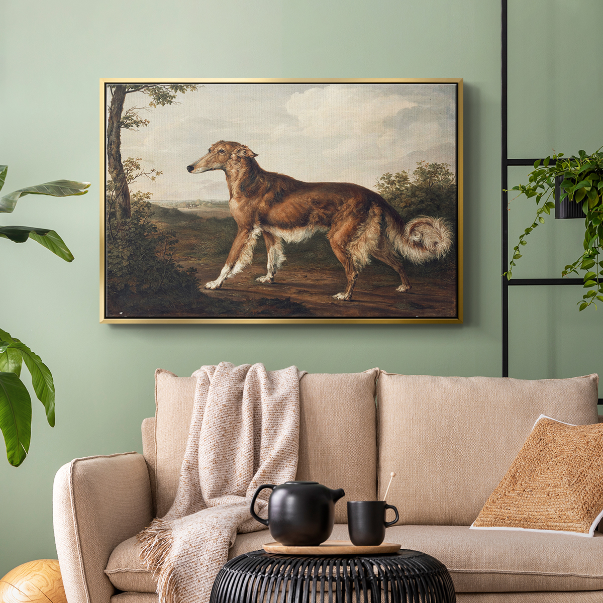 Vintage Animal Print-VII By Wexford Home Framed in Gold Wood Gallery Wrapped Canvas 25 in. x 37 in.
