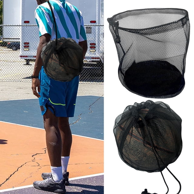 LJNYFDC Sac de Rangement pour Ballon de Soccer Sac de Transport en Maille Grande Capacité Résistant à l'Usure avec Cordon pour Basketball Volleyball