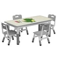 thumbnail image 3 of Adjustable Height Ourlova Kids Table and 4 Chairs Set, Graffiti Desktop, Multi-Activity Learning Table for Toddlers, 3 of 5