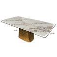 thumbnail image 3 of ESSENICA Table à Manger de 79 Pouces, Dessus en Pierre Frittée Robuste, Base Dorée, 8 Places (Auralia), 3 of 6