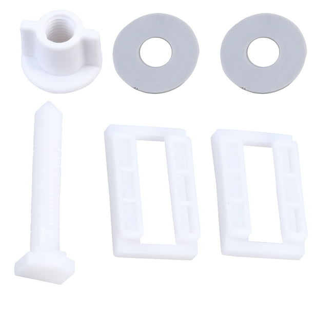 FRCOLOR 6Pcs Plastic Toilet Seat Hinge Bolt Screw with Nuts and Washers