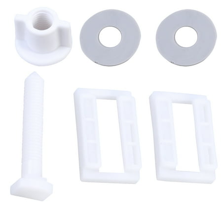 

NUOLUX 6Pcs Plastic Toilet Seat Hinge Bolt Screw with Nuts and Washers Set 39 x 24mm