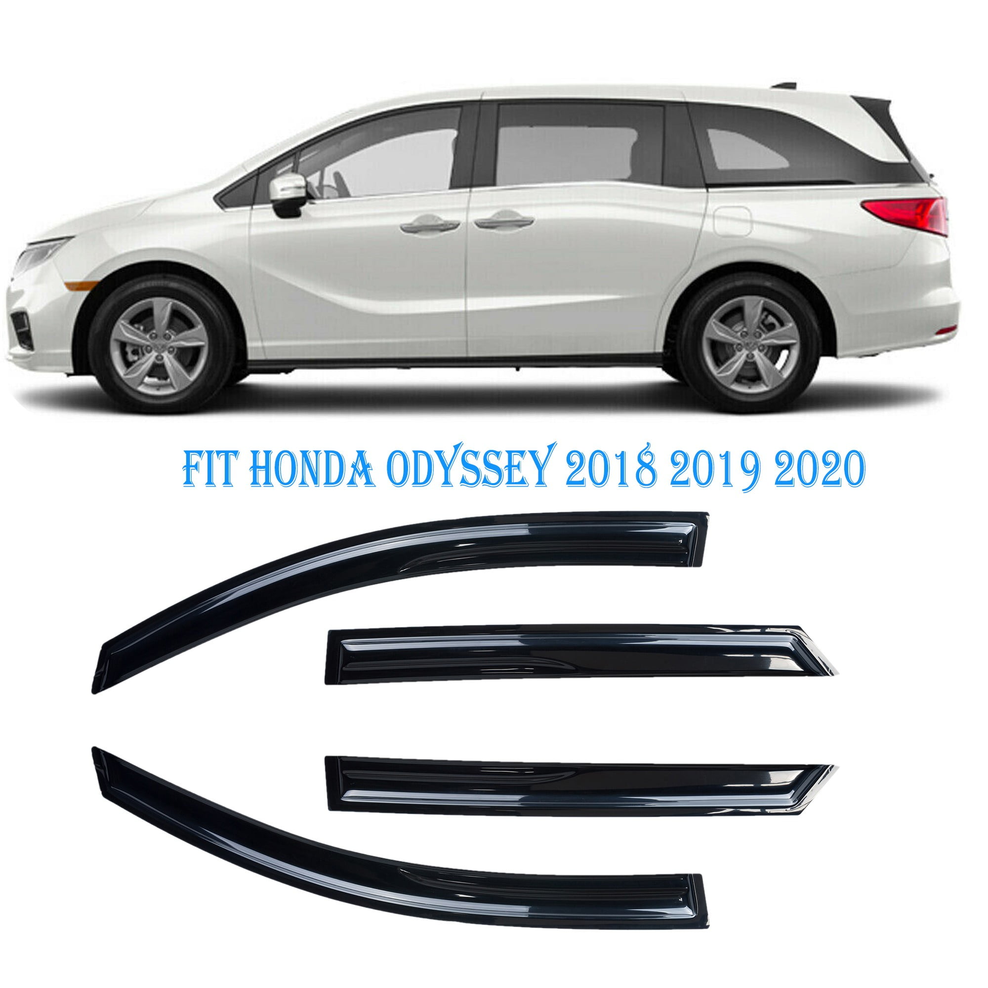 Fits 08-10 Honda Odyssey Window Visor Rain Guard Shade w/ Red Mugen