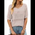 thumbnail image 1 of Suéteres de Corta para Mujer, Suéter de Cuello Redondo de Verano, Tops de Crochet. Colorante de Avena M, 1 of 9