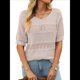 thumbnail image 1 of Suéteres de Corta para Mujer, Suéter de Cuello Redondo de Verano, Tops de Crochet. Colorante de Avena XL, 1 of 9