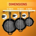 thumbnail image 3 of NutriChef 3 Pièces Anti-Adhésive Pré-Saisonné Poêle en Fonte Ensemble Poêle (2 Pack), 3 of 8