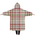 thumbnail image 2 of Oversized Wearable Blanket Hoodie,Multi Color Plaid Checkered Pattern Sherpa Blanket Hoodie with Super Pockets,Super Warm Fuzzy Pullover for Women & Men, 2 of 6