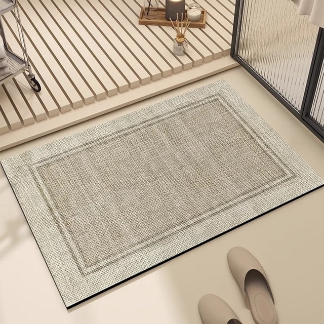 Diatomite Absorbent Bathroom Floor Mat 40X60Cm | Non-Slip Tpr Backing | Quick-Dry Microfiber Bath Rug | Multicolor Soft Foot Mat for Shower Vanity Bedroom Pet Room