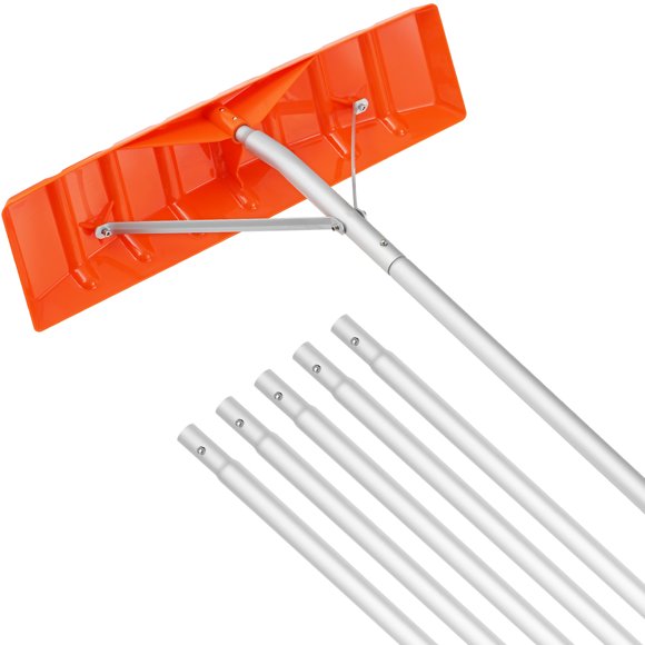 VEVOR Snow Roof Rake, 25" Plastic Blade Snow Removal Tool, 21ft Reach Aluminium Handle, Superior Roof Shovel with Anti-Slip Handle Grip