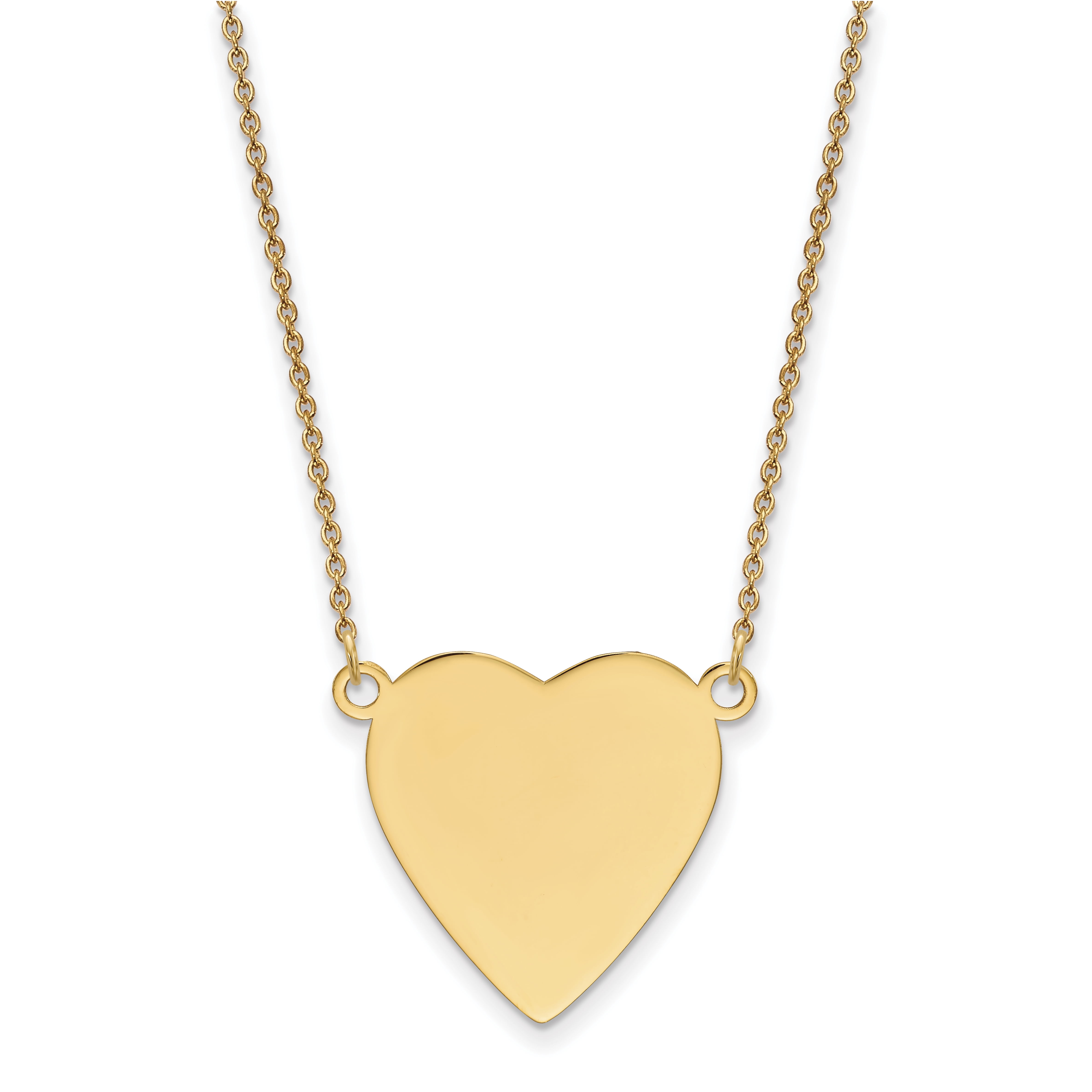 14k Yellow Gold 013 Gauge Heart Engravable Disc 18 Inch Chain Necklace 14k-yellow-gold-013-gauge-heart-engravable-disc-18-inch-chain-necklace