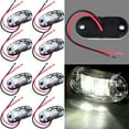 thumbnail image 3 of CCIYU 8pcs LED White Side Marker Light Trailer 2.5" Marker Lights Oval Clear Lens Clearance Indicator Lights, 3 of 5