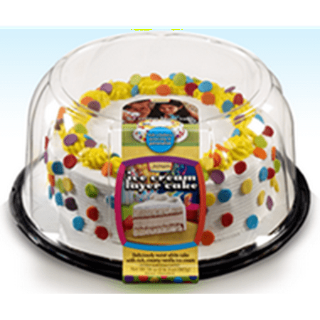 Jon Donaire 8 Inch Decorated White Cake Filled With Vanilla Ice