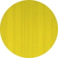 thumbnail image 1 of Ahgly Company Machine Washable Indoor Round Abstract Yellow Contemporary Area Rugs, 4' Round, 1 of 4