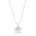 thumbnail image 1 of 2.5 ct Brilliant Round Cut Solitaire Simulated Pink Diamond 14k White Gold Pendant with 18" Chain, 1 of 3