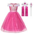 thumbnail image 1 of Vestido de princesa de Disney para niñas, disfraz de Bella Durmiente, disfraz de Aurora, fiesta de cumpleaños de carnaval, vestidos rosas, ropa para niños, Outfits7-8T Gao Jinjia LED, 1 of 2