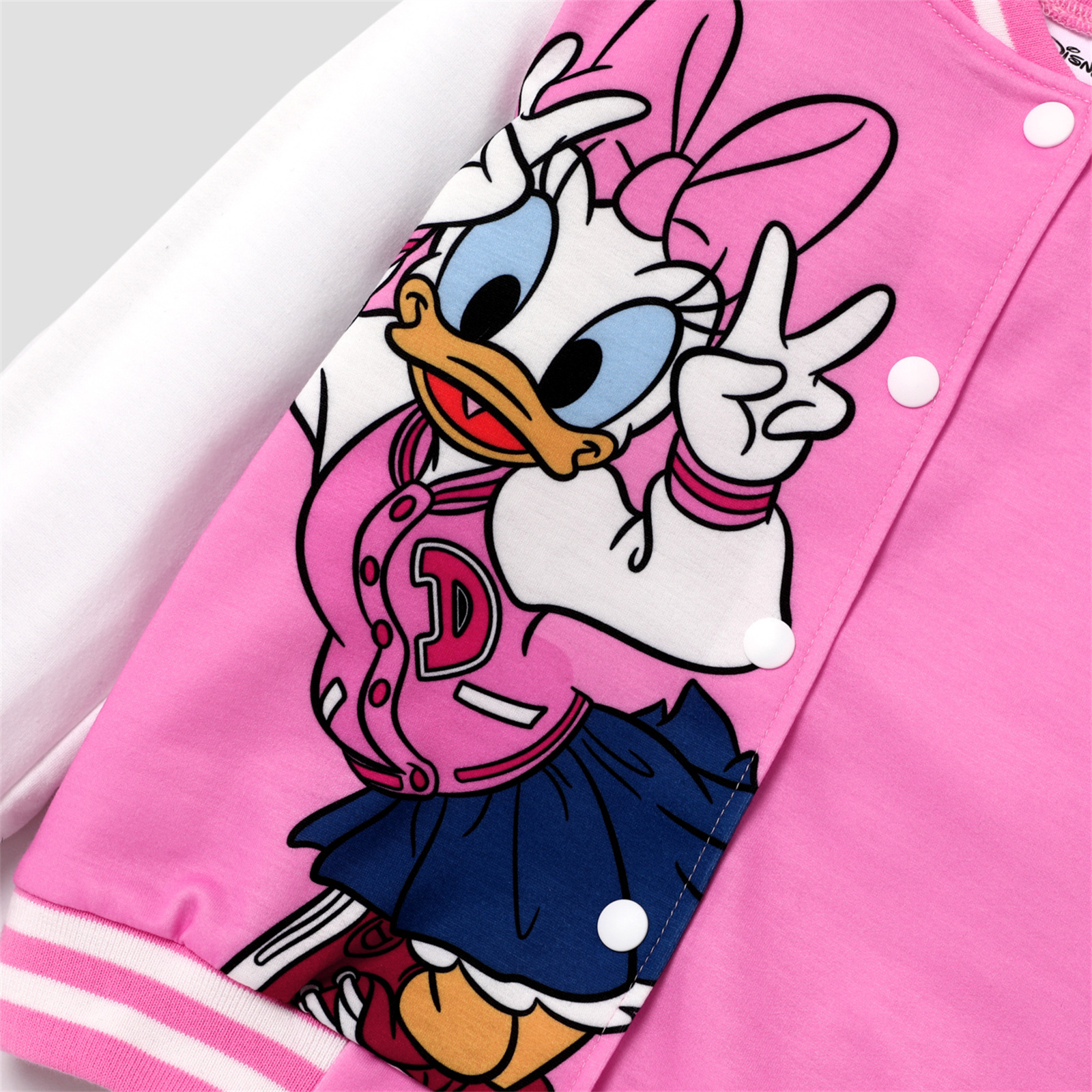 Disney Girls Bomber Jacket Minnie Mouse Daisy Colorblock Varsity Jacket Gift Fall Spring Sizes 3-10 - image 5 of 6