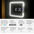 thumbnail image 4 of RGB Sqaure Reloj de pared con espejo Reloj LED hueco Reloj de pared Reloj despertador digi Carevas Reloj de pared, 4 of 7