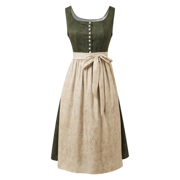 Women's Oktoberfest Lace-Up Bow Dress, Bavarian Style Cosplay Gown
