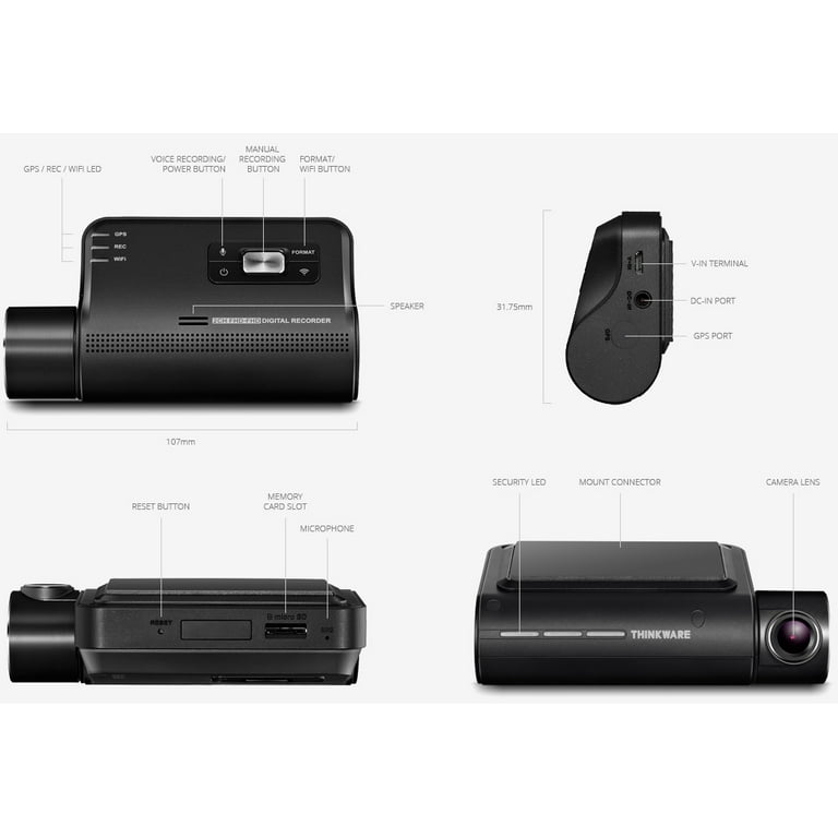 Thinkware F800 Pro HD Dash Cam w/32GB SD Night Vision WiFi Display GPS - Walmart.com