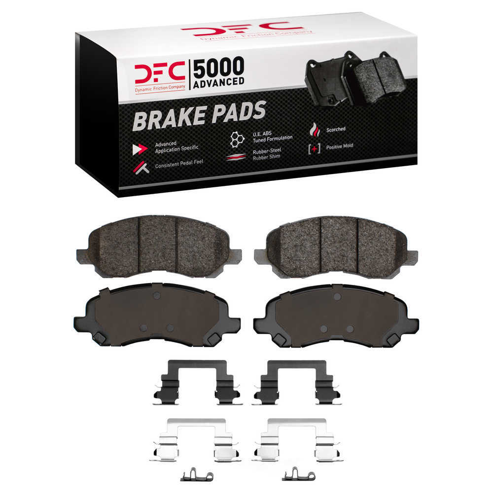 Dynamic Friction Company 1552-0866-01 DFC 5000 Advanced Brake Pads - Semi Metallic and Hardware Kit