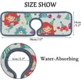 thumbnail image 4 of 3 Pcs SKYSONIC Faucet Absorbent Mat Mermaid Birthday Sea Friends Washable Counter Drying Pads Behind Faucet for Kitchen Bathroom, 4 of 7