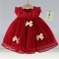 thumbnail image 2 of XZNPDUCQ Baby Girls Dress with Bowknot Shoulder Strap Soft Flowy Layered Tulle Dresses Party Formal Gowny Wedding Princess Dress (6-12 Months,Red), 2 of 9