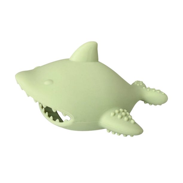 Shark's New Solid Color Silicone Teether Simple Baby Anti-eating Hand Bite Glue Children Soothe Molar Stick
