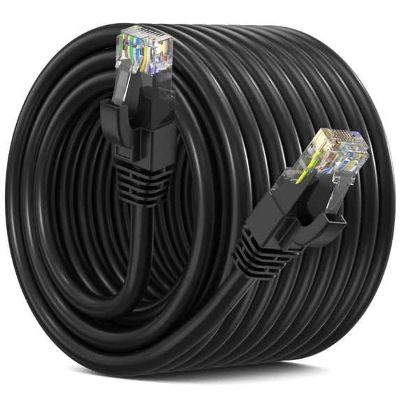 Maximm Cat 6 Ethernet Cable 75 Ft,Cat6 Cable, LAN Cable, Internet Cable, Patch Cable and Network Cable - UTP (Black) 75 Feet ethernet Cord