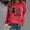 Red, variant on QHWAUAKFBN T Shirts For Women Loose Fit Long Sleeve Printing O-Neck Shirt Blouse Pullover Tshirts Top