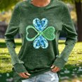 thumbnail image 5 of Uootdi Cute Shamrock Graphic Crewneck Long Sleeve Shirts for Women St. Patrick's Day Sweatshirt for Women Lucky Leaf Irish Shamrock Pullover Shirts Tops Gift, 5 of 6