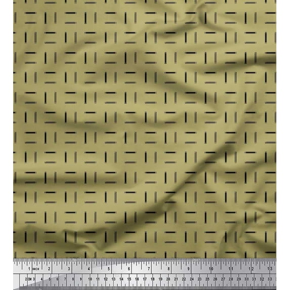 Soimoi Poly Georgette Fabric Geometric Small Print Fabric by The Yard 52 Inch Wide
