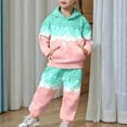 thumbnail image 2 of CAIVO Child Girls Fashion Casual Ice Cream Print Hooded Tracksuits Sweatsuit Long Sleeve Tops And Pants Big Kids Youth Two Piece Outfit Sets With Soft Comfort Fit 10-11 Years, 2 of 8