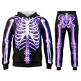thumbnail image 6 of CONFREE Halloween Mens Tracksuit 2 Peice Lined Sweat Suit for Men Hallowmas Skeleton Graphic Hoodies Joggers Outfits Warm Fall Winter Track Suits Set, 6 of 7