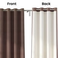 thumbnail image 2 of Casableu Herringbone Polyester Eyelets (Steel) Blackout Curtains with Tie Back, Bedroom Living Room (2, Stone, 9 Feet), 2 of 6