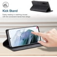 thumbnail image 4 of Case for Samsung Galaxy S21 5G, Retro Matte Protective Leather Case with RFID Blocking Viewing Stand Magnetic Closure TPU Shell Flip Cover - Black, 4 of 14