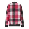 thumbnail image 4 of Vxararl Womens Cute Fall Plaid Flannel Bomber Jacket Zip‑Up Casual Lightweight Long Sleeve Stand Collar Outerwear Jackets with Side Pockets Pink M, 4 of 9