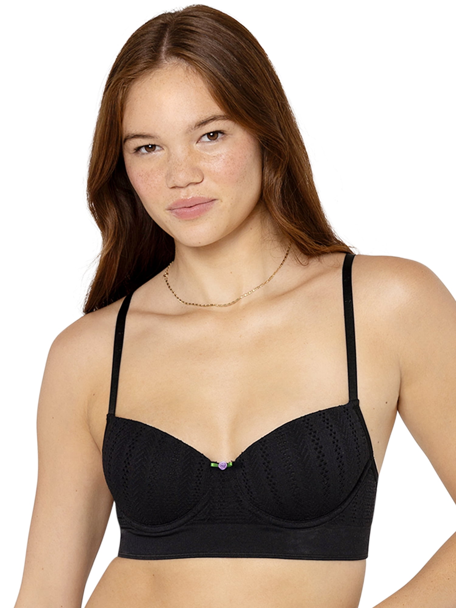 fresh collection by Fruit of the Loom Women's Seamless Pointelle Lightly Lined Bra