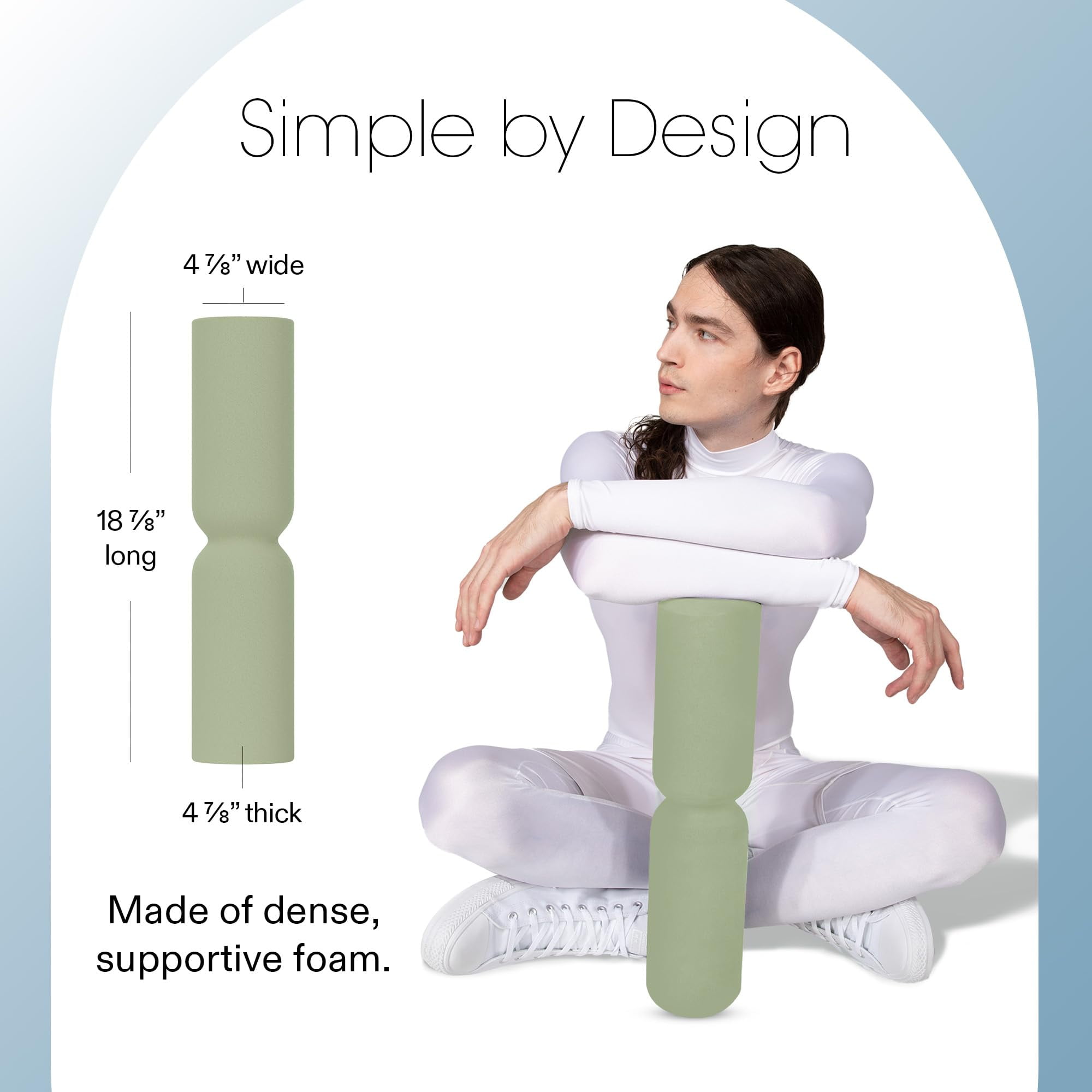 Bala Hourglass Foam Roller (Sage) - Soft Density Back Roller Foam for Physical Therapy