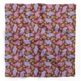 thumbnail image 1 of Bimba Foulard en Pure Soie à Imprimé Floral Feuilles Rouges et Lys pour Cheveux, Cou, Tête Bandanas pour Femmes 40 x 80 Pouces, 1 of 6