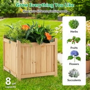 Costway 15 Wooden Planter Box Elevated Outdoor Folding Planter with Removable Bottom